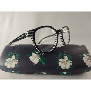 Draper James DJ1021 Black Stripe Eyeglass‎ Frames Women's 46-17-125 NWT + Case